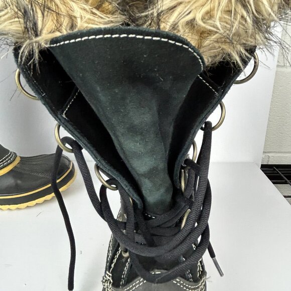 Sorel Boots Womens Size 7 Joan Of Arctic Waterproof Insulated Black Lace Up - Picture 12 of 16